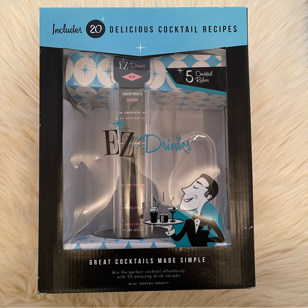 NIB EZ-Drinks bartending cocktail clear plastic measuring pitcher